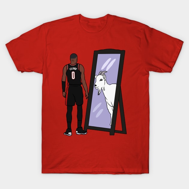 Damian Lillard Mirror GOAT T-Shirt by rattraptees